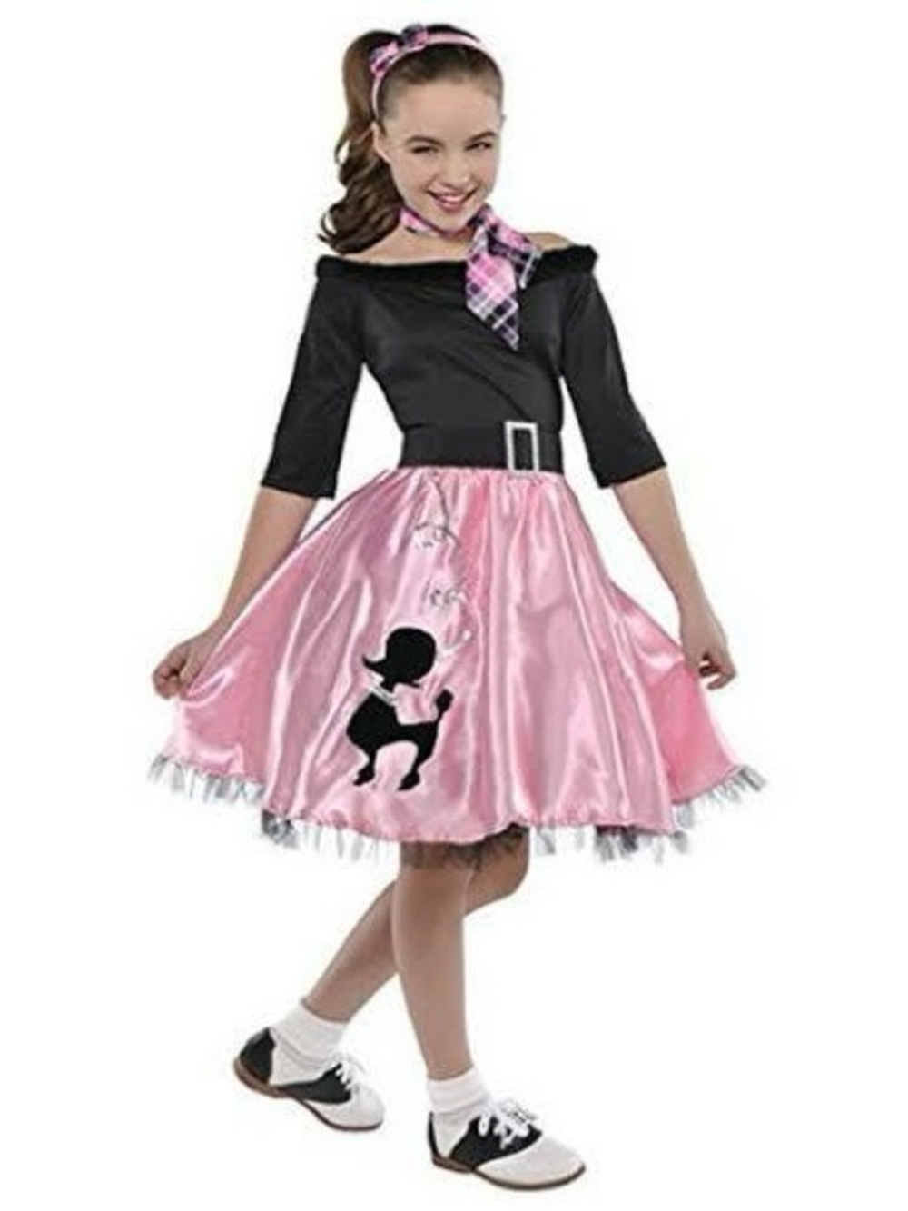 Amscan Miss Sock Hop Girl's Poodle Halloween Dress 50s Retro Costume Size L New